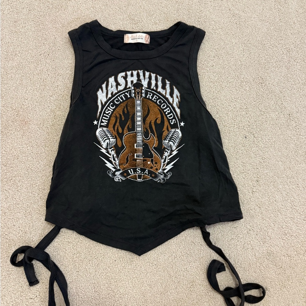 Altar'd State Black Tank Top with Side Tie Details